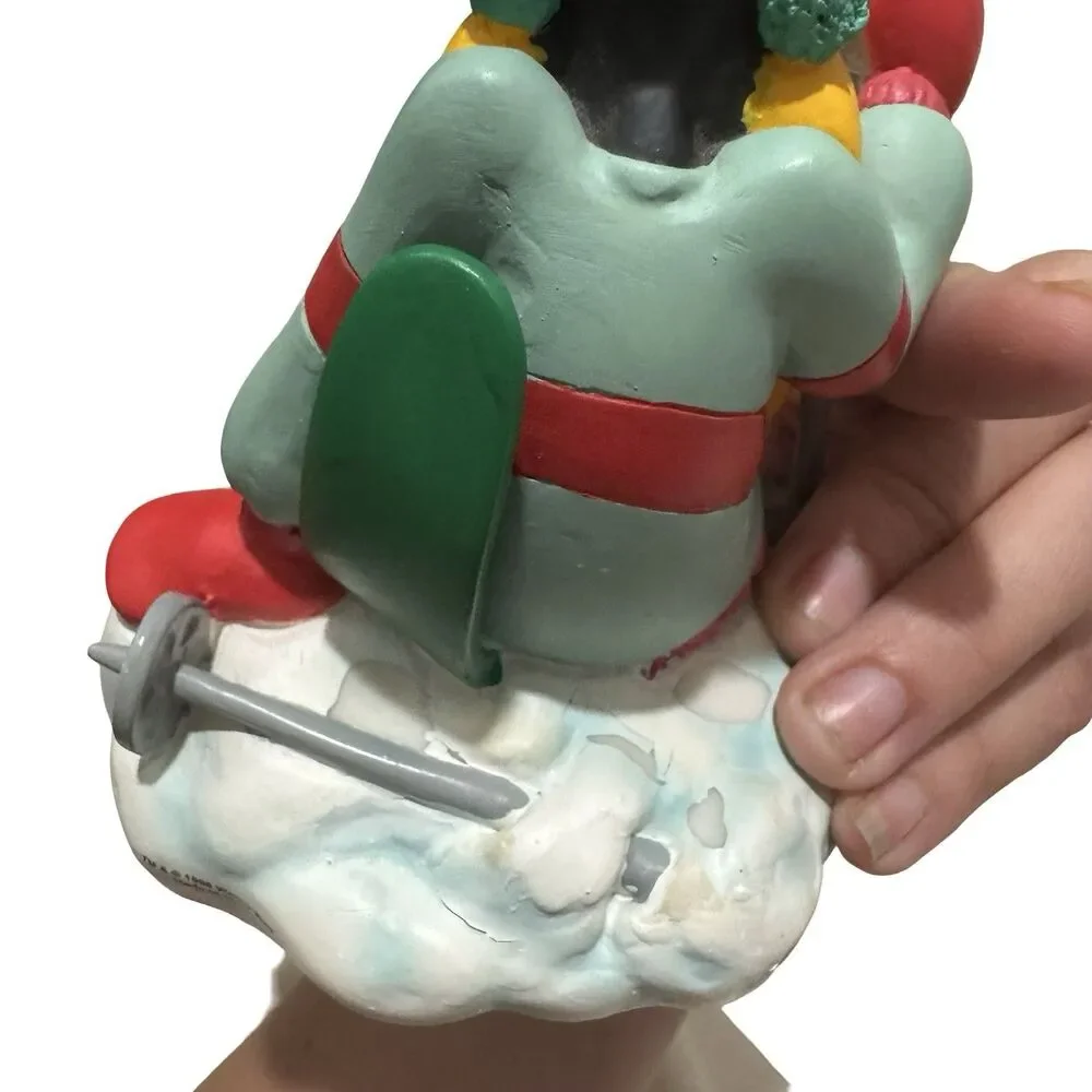 VTG 1998 Looney Tunes Daffy Duck Christmas Stocking Hanger Holder Skiing Winter
